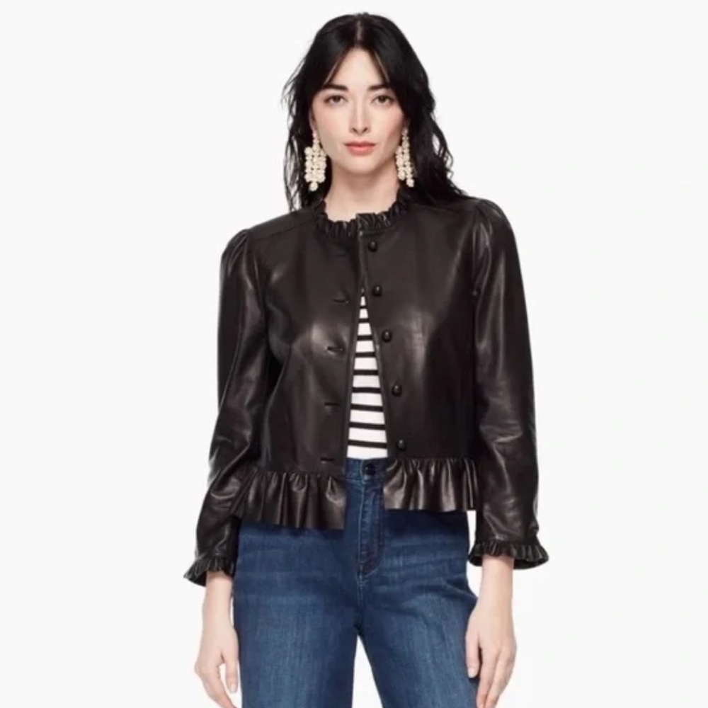 Kate Spade Madison Avenue Violeta Lamb Leather Jacket